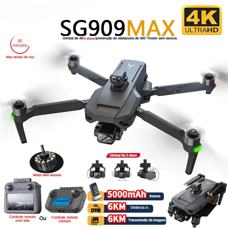 Drone Mapping - プロのドローン,4kカメラ,3軸ジンバル,5g,ZLL-SG909障害物回避,タッチスクリーン,fpv,ブラシレス,rc,zll,360